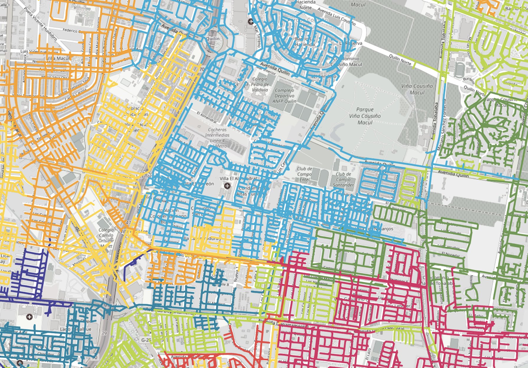 Red de distribución de Peñalolén en VisiónDERRED